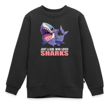 Haie Hai - Kinder Premium Organic Sweatshirt - Schwarz - Vorne - AI Model Kid Female (0cm)