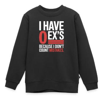 Ex-petit ami J’ai 0 ex Séparation Divorce célibataire - Sweat Premium enfant bio - noir - Devant - AI Model Kid Female (0cm)