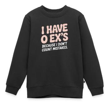 Ex-petit ami J’ai 0 ex Séparation Divorce célibataire - Sweat Premium enfant bio - noir - Devant - AI Model Kid Female (0cm)
