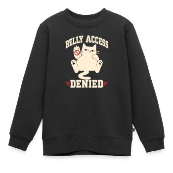 Katzen Belly Access Denied - Kinder Premium Organic Sweatshirt - Schwarz - Vorne - AI Model Kid Female (0cm)