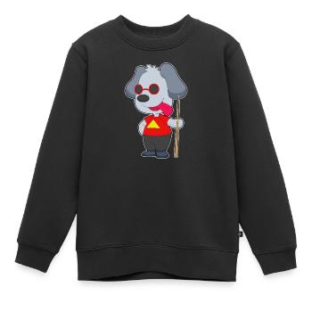 Hund Billiard Queue - Kinder Premium Organic Sweatshirt - Schwarz - Vorne - AI Model Kid Female (0cm)