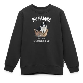 Pyjamas de border colley chien - Sweat Premium enfant bio - noir - Devant - AI Model Kid Female (0cm)