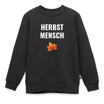 Herbstmensch – Schlichtes Statement - Kinder Premium Organic Sweatshirt - Schwarz - Vorne - AI Model Kid Female (0cm)