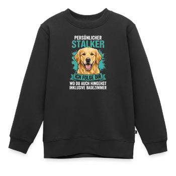 Golden Retriever Stalker - Kinder Premium Organic Sweatshirt - Schwarz - Vorne - AI Model Kid Female (0cm)