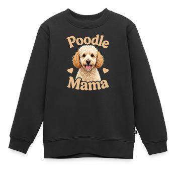 Portrait de la mère caniche - Sweat Premium enfant bio - noir - Devant - AI Model Kid Female (0cm)
