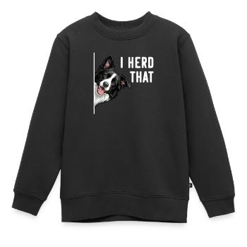 Ich hüte diesen Border Collie Schäferhund Wortspiel - Kinder Premium Organic Sweatshirt - Schwarz - Vorne - AI Model Kid Female (0cm)
