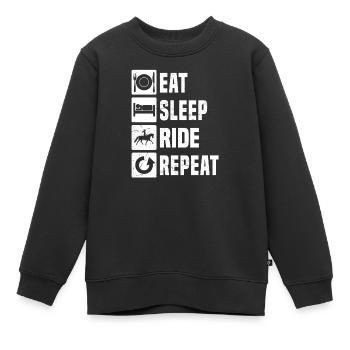 Idée cadeau pour l’équitation de dressage pour le cavalier de dressage - Sweat Premium enfant bio - noir - Devant - AI Model Kid Female (0cm)