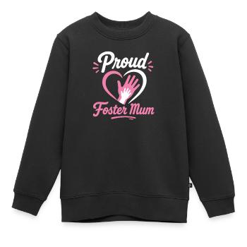 Stolzes Pflegemama-Herzemblem - Kinder Premium Organic Sweatshirt - Schwarz - Vorne - AI Model Kid Female (0cm)