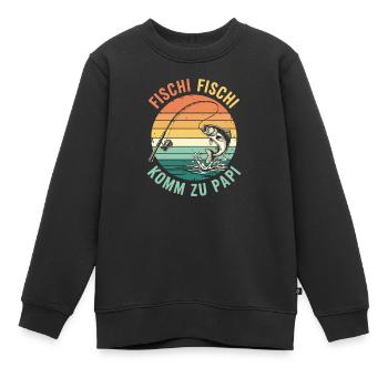 Fischi Fischi Komm zu Papi - Kinder Premium Organic Sweatshirt - Schwarz - Vorne - AI Model Kid Female (0cm)