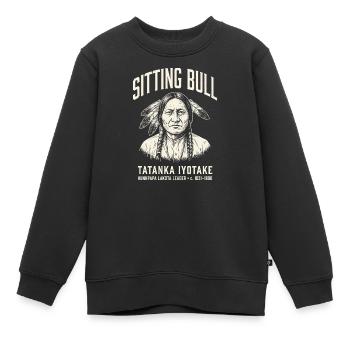 Sitting Bull Tatanka Iyotake - Kids Premium Organic Sweatshirt - black - Front - AI Model Kid Female (0cm)