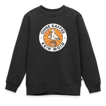 Ohne Kaffee Kein Moin Hamburg Möwe Spruch Design - Kinder Premium Organic Sweatshirt - Schwarz - Vorne - AI Model Kid Female (0cm)