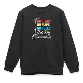 Trottinette Roller - Sweat Premium enfant bio - noir - Devant - AI Model Kid Female (0cm)