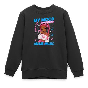 Anime and Music Chibi Black Girl - Kinder Premium Organic Sweatshirt - Schwarz - Vorne - AI Model Kid Female (0cm)