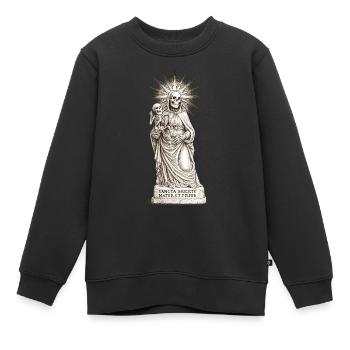 Düsteres Sancta Muerte Design mit Skelett-Madonna  - Kinder Premium Organic Sweatshirt - Schwarz - Vorne - AI Model Kid Female (0cm)