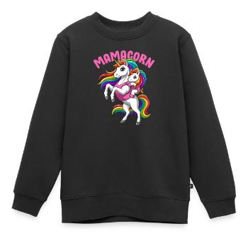 Mamacorn Mom Unicorn Muttertag - Kinder Premium Organic Sweatshirt - Schwarz - Vorne - AI Model Kid Female (0cm)