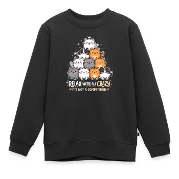 Détends-toi, on est tous fous - Sweat Premium enfant bio - noir - Devant - AI Model Kid Female (0cm)