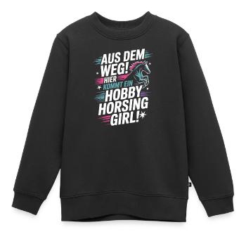 Hobby Horsing Girl Steckenpferd Pony Reiten Pferde - Kinder Premium Organic Sweatshirt - Schwarz - Vorne - AI Model Kid Female (0cm)