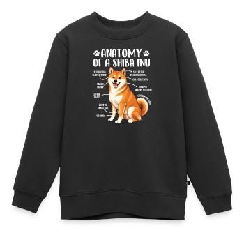 Anatomie eines Shiba Inu Doge-Humors - Kinder Premium Organic Sweatshirt - Schwarz - Vorne - AI Model Kid Female (0cm)