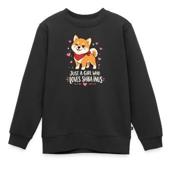 Mädchen liebt Shiba Inus Doge Kawaii Mama - Kinder Premium Organic Sweatshirt - Schwarz - Vorne - AI Model Kid Female (0cm)