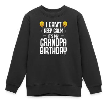 Anniversaire de grand-père, je n’arrive pas à rester calme - Sweat Premium enfant bio - noir - Devant - AI Model Kid Female (0cm)
