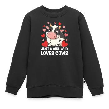 Kuhliebe Mädchen & Kühe - Kinder Premium Organic Sweatshirt - Schwarz - Vorne - AI Model Kid Female (0cm)