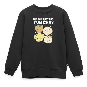 Dim sum - Kids Premium Organic Sweatshirt - black - Front - AI Model Kid Female (0cm)