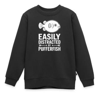 Kugelfische Sprüche Lustiges Kugelfische Geschenk  - Kinder Premium Organic Sweatshirt - Schwarz - Vorne - AI Model Kid Female (0cm)