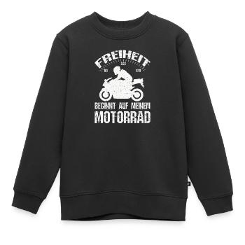 Freiheit Motorrad - Kinder Premium Organic Sweatshirt - Schwarz - Vorne - AI Model Kid Female (0cm)