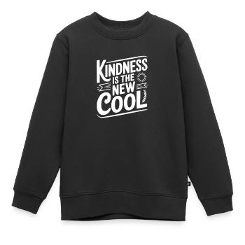 Freundlichkeit ist die neue Coolness - Kinder Premium Organic Sweatshirt - Schwarz - Vorne - AI Model Kid Female (0cm)