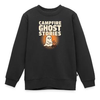 Halloween-Geist – Lagerfeuer-Geistergeschichten - Kinder Premium Organic Sweatshirt - Schwarz - Vorne - AI Model Kid Female (0cm)