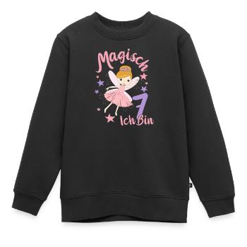 7. Geburtstag Fee 7 Jahre Mädchen Geburtstagsmotiv - Kinder Premium Organic Sweatshirt - Schwarz - Vorne - AI Model Kid Female (0cm)