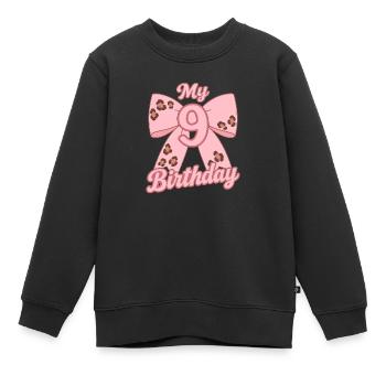 My 9 Birthday Rosa Schleife Zum Dritten Geburtstag - Kinder Premium Organic Sweatshirt - Schwarz - Vorne - AI Model Kid Female (0cm)