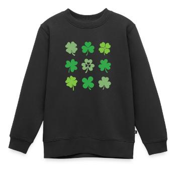 Trèfles et trèfles - Sweat Premium enfant bio - noir - Devant - AI Model Kid Female (0cm)