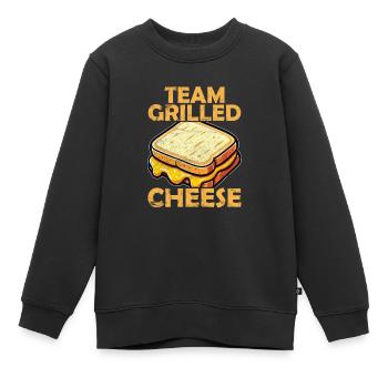 Team Grilled Cheese Lover Lustig - Kinder Premium Organic Sweatshirt - Schwarz - Vorne - AI Model Kid Female (0cm)