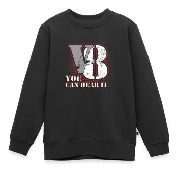 Moteur Vintage Moteur V8 Muscle Car Puissance en chevaux - Sweat Premium enfant bio - noir - Devant - AI Model Kid Female (0cm)