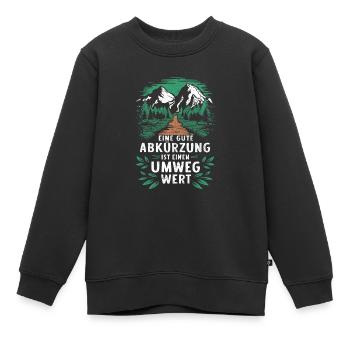 Randonneur et alpiniste drôle disant abréviation - Sweat Premium enfant bio - noir - Devant - AI Model Kid Female (0cm)