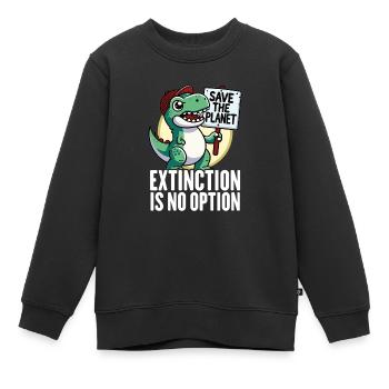 L’extinction n’est pas une option Dinosaure Environnement - Sweat Premium enfant bio - noir - Devant - AI Model Kid Female (0cm)