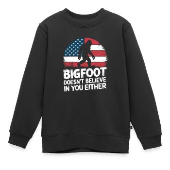 Bigfoot glaubt auch nicht an dich, Amerika - Kinder Premium Organic Sweatshirt - Schwarz - Vorne - AI Model Kid Female (0cm)