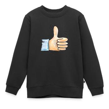 Daumen hoch - Kinder Premium Organic Sweatshirt - Schwarz - Vorne - AI Model Kid Female (0cm)