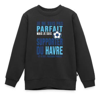 supporter foot le havre humour football du havre - Sweat Premium enfant bio - noir - Devant - AI Model Kid Female (0cm)