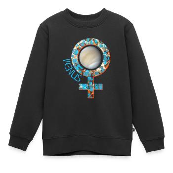 venus e 276 - Kinder Premium Organic Sweatshirt - Schwarz - Vorne - AI Model Kid Female (0cm)