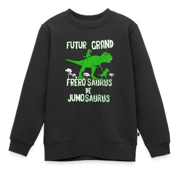 Futur grand frèrosaurus jumosaurus - Sweat Premium enfant bio - noir - Devant - AI Model Kid Female (0cm)