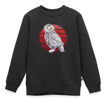Hibou Hibou Hibou Hibou Animal Woody Hibou Grange Hibou Amusant - Sweat Premium enfant bio - noir - Devant - AI Model Kid Female (0cm)