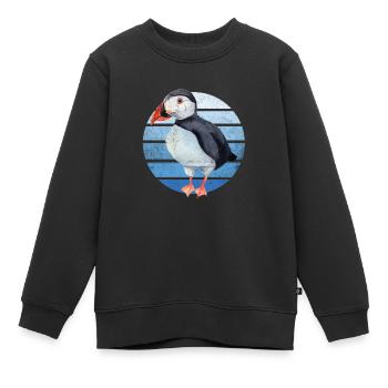Papageitaucher Puffin Papagei Lunde Vogel Geschenk - Kinder Premium Organic Sweatshirt - Schwarz - Vorne - AI Model Kid Female (0cm)