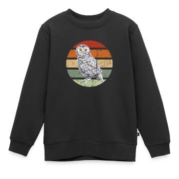 Hibou Hibou Hibou Hibou Animal Woody Hibou Grange Hibou Amusant - Sweat Premium enfant bio - noir - Devant - AI Model Kid Female (0cm)
