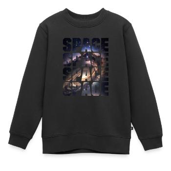 Space Weltall Design mit Milchstraße für Astronaut - Kinder Premium Organic Sweatshirt - Schwarz - Vorne - AI Model Kid Female (0cm)