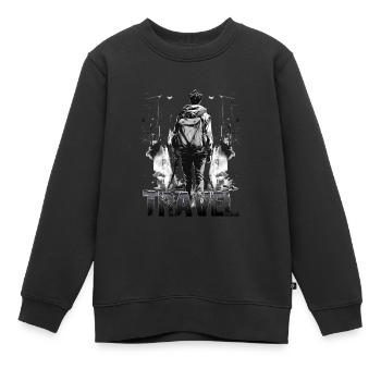 Travel Lost Places Reisen - Kinder Premium Organic Sweatshirt - Schwarz - Vorne - AI Model Kid Female (0cm)