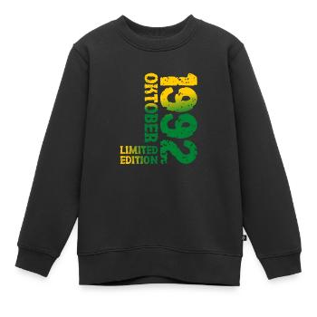 1992 Oktober Limited Edition 31. Geburtstag Deko - Kinder Premium Organic Sweatshirt - Schwarz - Vorne - AI Model Kid Female (0cm)