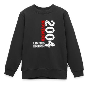 2004 November Limited Edition 19. Geburtstag Deko - Kinder Premium Organic Sweatshirt - Schwarz - Vorne - AI Model Kid Female (0cm)