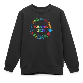 Schulkind 2024 ABC - Kinder Premium Organic Sweatshirt - Schwarz - Vorne - AI Model Kid Female (0cm)